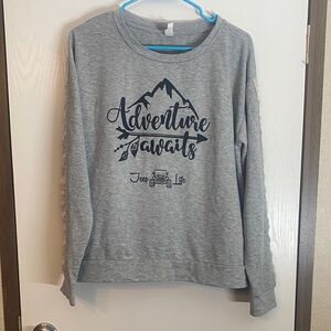 Gray Adventure Awaits Sweatshirt